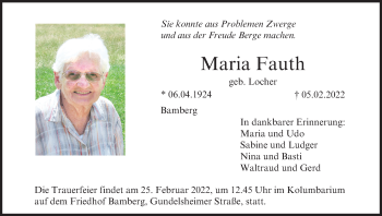 Anzeige von Maria Fauth von MGO
