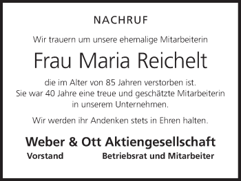 Anzeige von Maria Reichelt von MGO