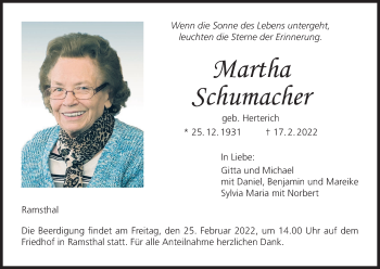 Anzeige von Martha Schumacher von MGO
