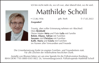 Anzeige von Matthilde Scholl von MGO
