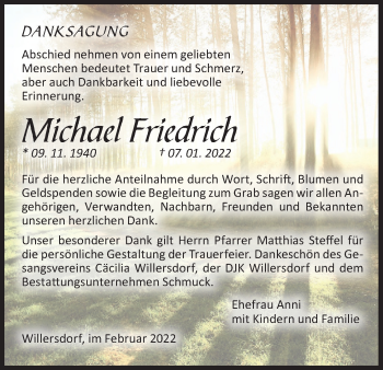 Anzeige von Michael Friedrich von MGO