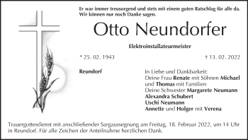 Anzeige von Otto Neundorfer von MGO