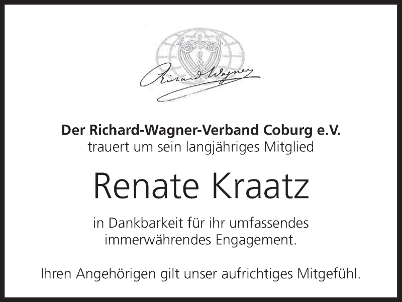  Traueranzeige für Renate Kraatz vom 26.02.2022 aus MGO