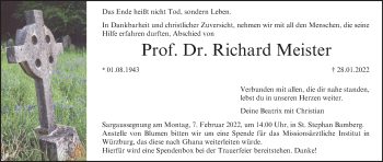 Anzeige von Richard Meister von MGO