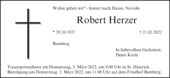 Anzeige von Robert Herzer von MGO