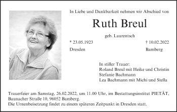 Anzeige von Ruth Breul von MGO