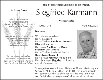 Anzeige von Siegfried Karmann von MGO