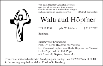Anzeige von Waltraud Höpfner von MGO