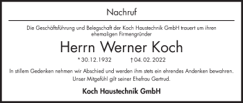 Anzeige von Werner Koch von MGO