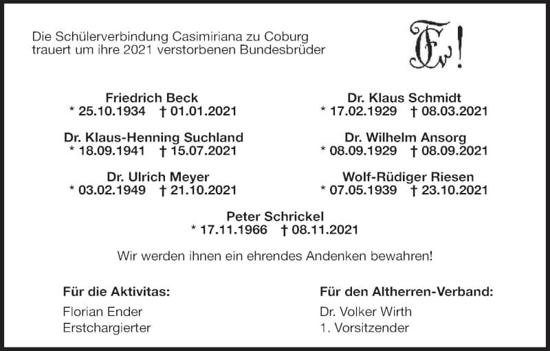  Traueranzeige für Wolf-Rüdiger Riesen vom 05.02.2022 aus MGO