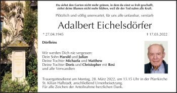 Anzeige von Adalbert Eichelsdörfer von MGO