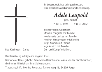 Anzeige von Adele Leupold von MGO