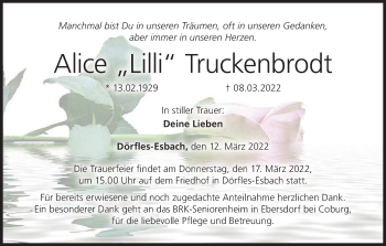 Anzeige von Alice Truckenbrodt von MGO