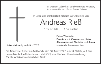 Anzeige von Andreas Rieß von MGO