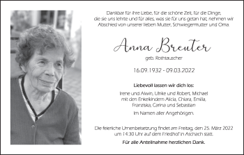 Anzeige von Anna Breuter von MGO