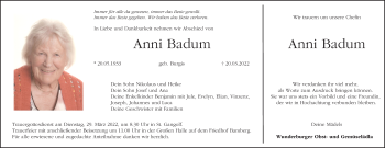 Anzeige von Anni Badum von MGO