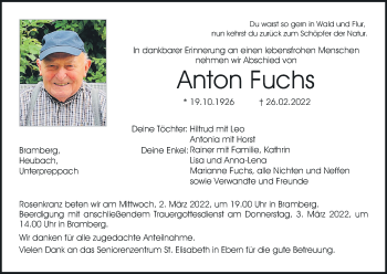 Anzeige von Anton Fuchs von MGO