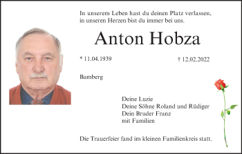Anzeige von Anton Hobza von MGO