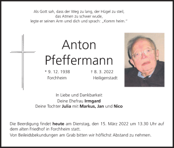 Anzeige von Anton Pfeffermann von MGO