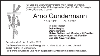Anzeige von Arno Gundermann von MGO