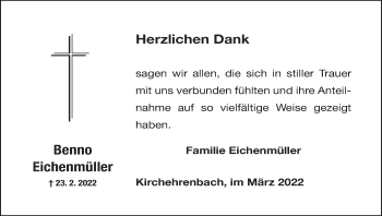 Anzeige von Benno Eichenmüller von MGO