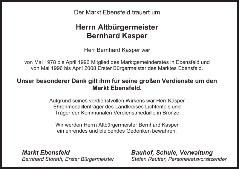  Traueranzeige für Bernhard Kasper vom 04.03.2022 aus MGO