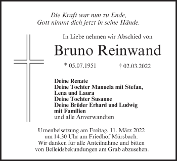 Anzeige von Bruno Reinwand von MGO