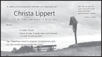 Anzeige von Christa Lippert von MGO