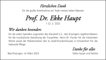 Anzeige von Ekke Haupt von MGO