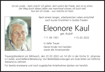 Anzeige von Eleonore Kaul von MGO