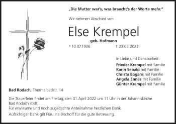 Anzeige von Else Krempel von MGO
