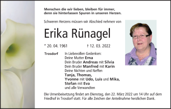 Anzeige von Erika Rünagel von MGO