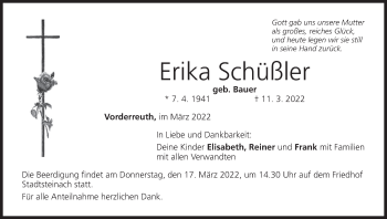 Anzeige von Erika Schüßler von MGO
