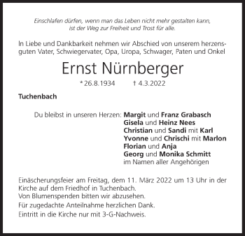 Anzeige von Ernst Nürnberger von MGO