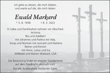Anzeige von Ewald Markard von MGO