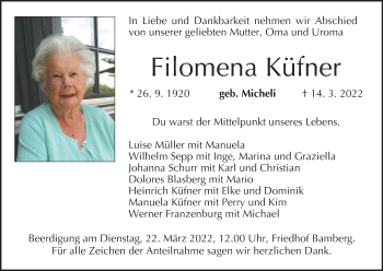 Anzeige von Filomena Küfner von MGO