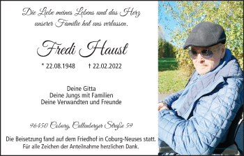 Anzeige von Fredi Haust von MGO