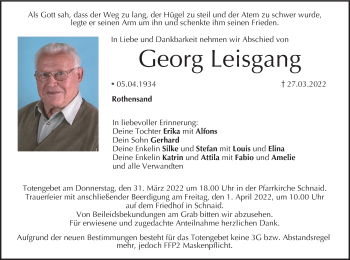 Anzeige von Georg Leisgang von MGO