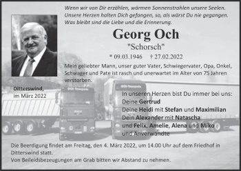 Anzeige von Georg Och von MGO