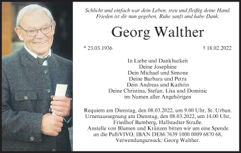 Anzeige von Georg Walther von MGO