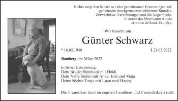 Anzeige von Günter Schwarz von MGO