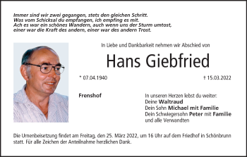 Anzeige von Hans Giebfried von MGO