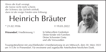 Anzeige von Heinrich Bräuter von MGO