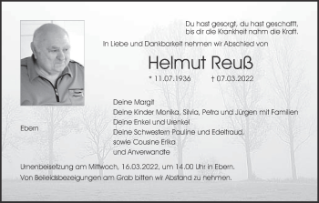 Anzeige von Helmut Reuß von MGO