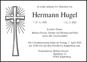 Anzeige von Hermann Hugel von MGO