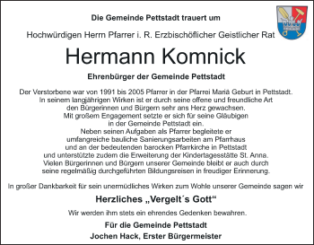 Anzeige von Hermann Komnick von MGO