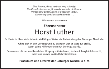 Anzeige von Horst Luther von MGO