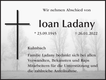 Anzeige von Ioan Ladany von MGO