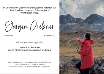 Anzeige von Jürgen Grebner von MGO