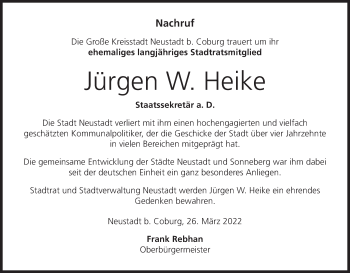 Anzeige von Jürgen W. Heike von MGO